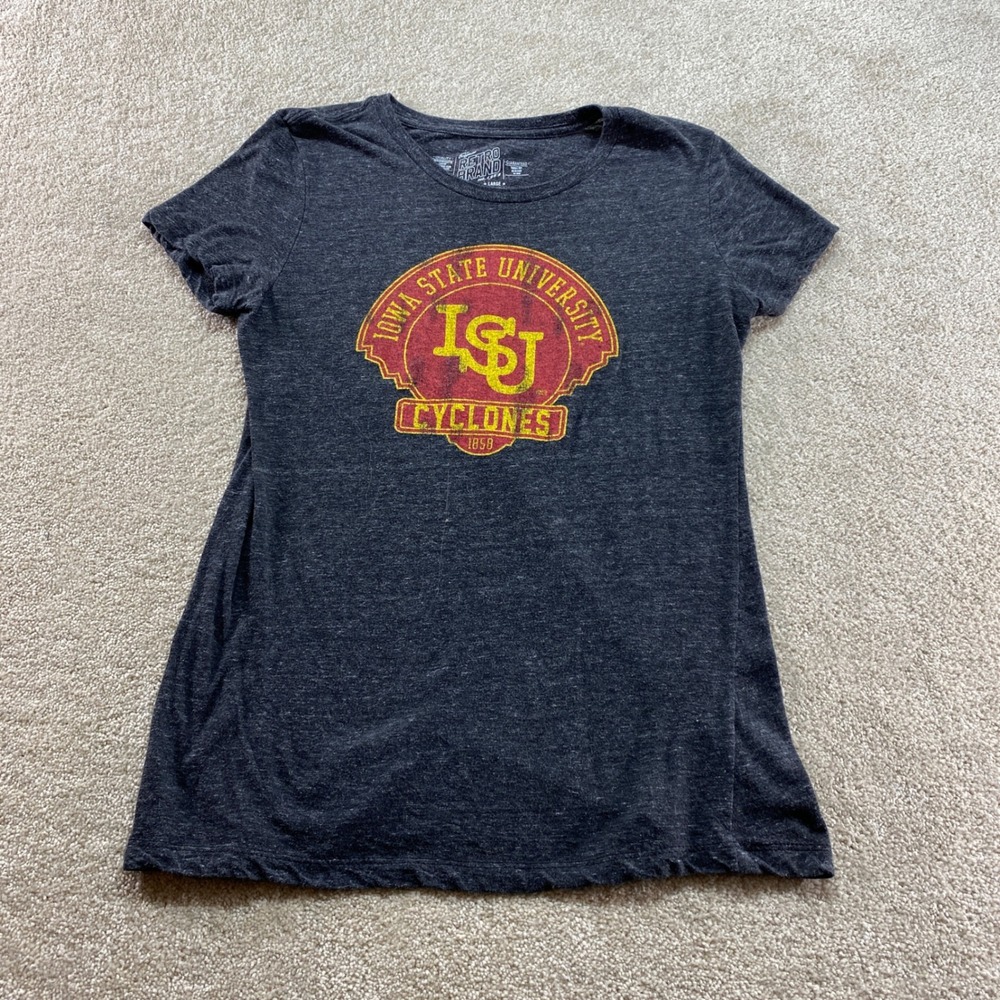 Retro Brand Iowa State University Shirt Womens Large Gray‎ Cyclones Graphic Tee